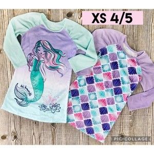 Girls XS(4/5) Long Sleeve Nightgown pajama, 2-Pack bundle